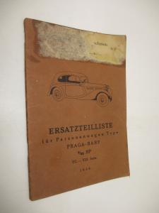 Ersatzteilliste Praga Baby 5/22 HP (katalog náhradních dílů